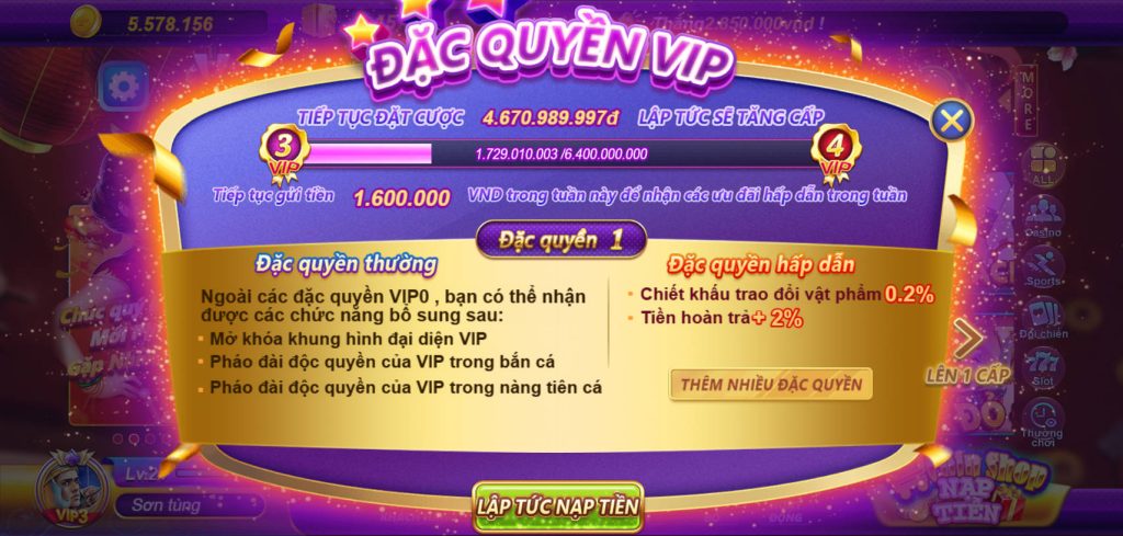 v99-Đặc Quyền VIP