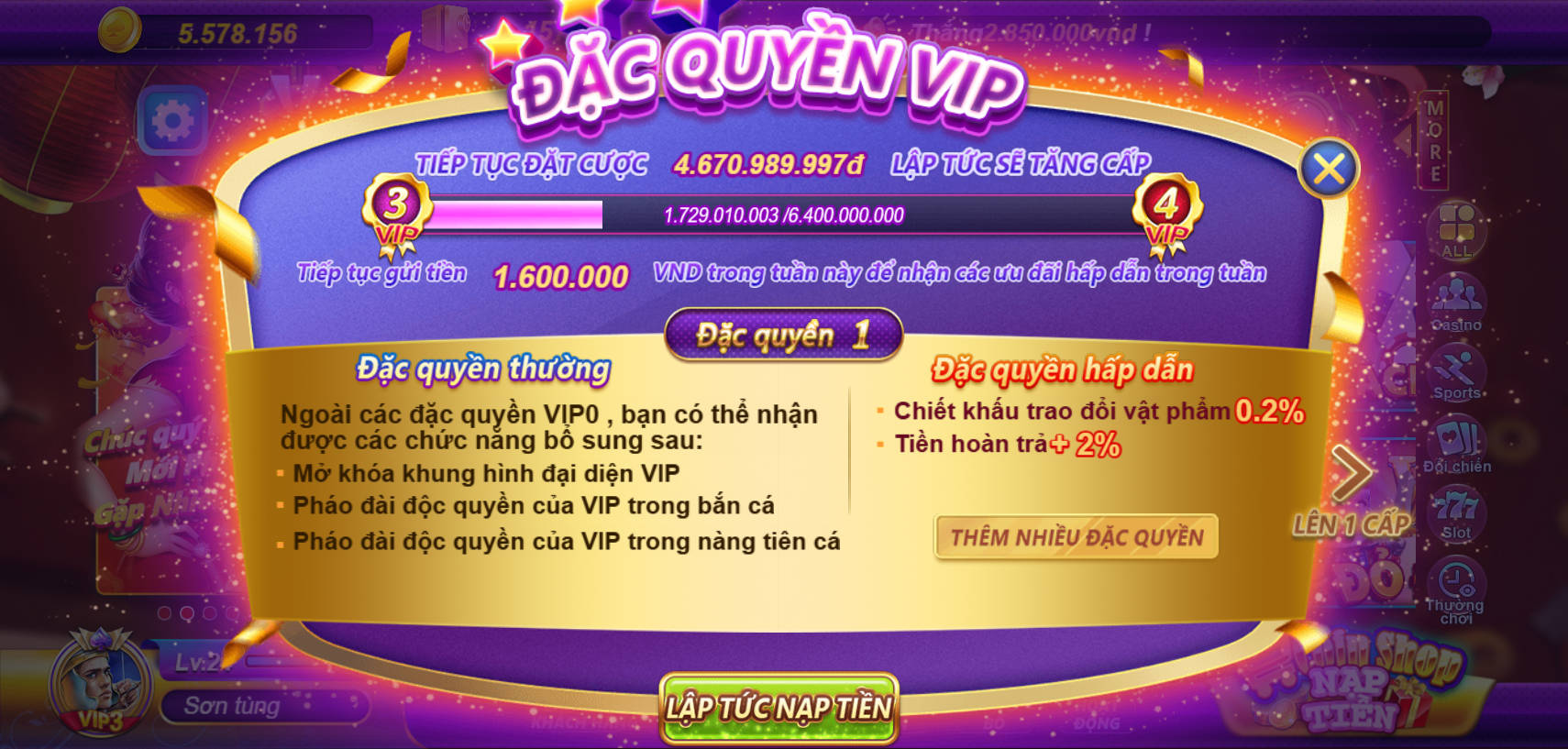 Đặc Quyền VIP Tại V99Game: Khám Phá 7 Cấp Độ Đặc Biệt!